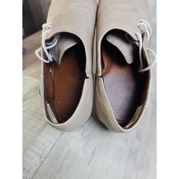 Sergio Tomani Tuka Leather Lace-Up Flats Tan Beige Shoes Size US Women’s 8.5 - Picture 7 of 11